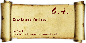 Osztern Anina névjegykártya